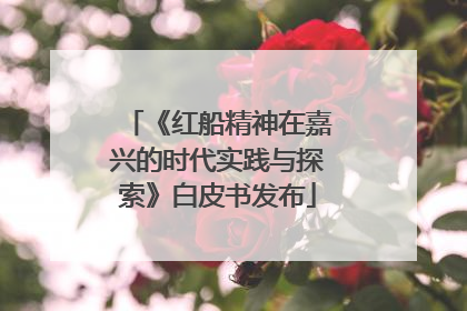 《红船精神在嘉兴的时代实践与探索》白皮书发布