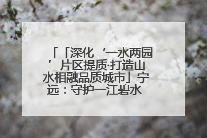 「深化‘一水两园’片区提质·打造山水相融品质城市」宁远：守护一江碧水 共享幸福河湖