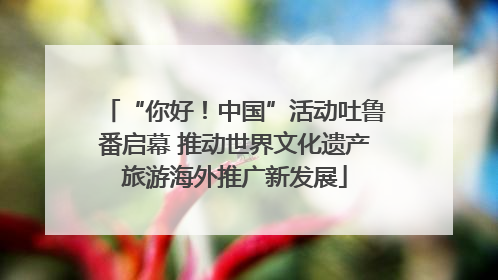 “你好！中国”活动吐鲁番启幕 推动世界文化遗产旅游海外推广新发展