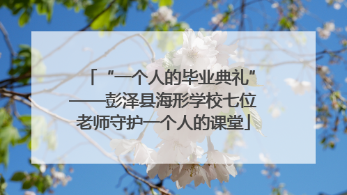 “一个人的毕业典礼”——彭泽县海形学校七位老师守护一个人的课堂
