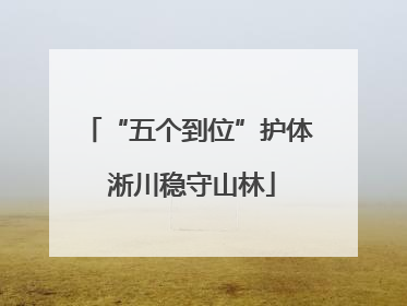 “五个到位”护体 淅川稳守山林