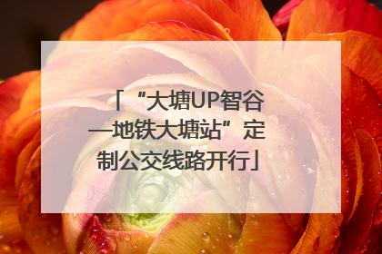 “大塘UP智谷—地铁大塘站”定制公交线路开行