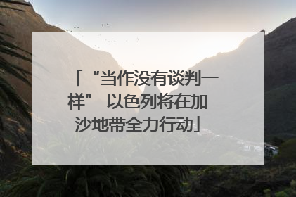 “当作没有谈判一样” 以色列将在加沙地带全力行动
