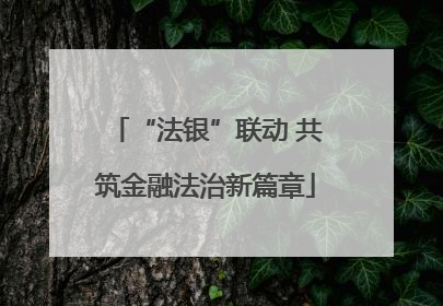 “法银”联动 共筑金融法治新篇章