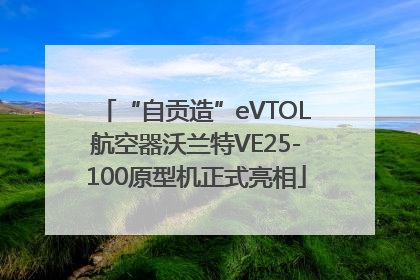 “自贡造”eVTOL航空器沃兰特VE25-100原型机正式亮相