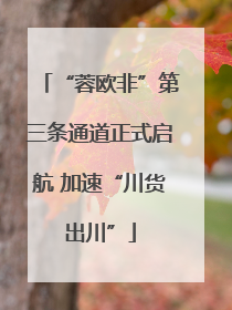 “蓉欧非”第三条通道正式启航 加速“川货出川”