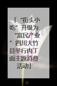 “街头小吃”升级为“富民产业”四川大竹县举行肉丁面主题消费活动