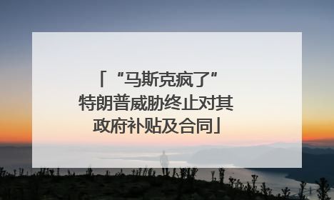 “马斯克疯了” 特朗普威胁终止对其政府补贴及合同