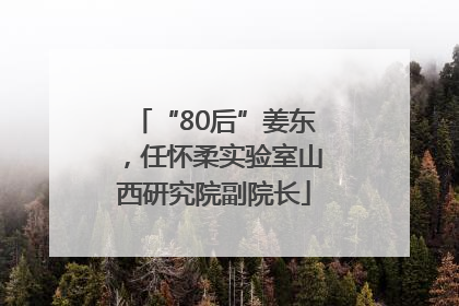 “80后”姜东，任怀柔实验室山西研究院副院长