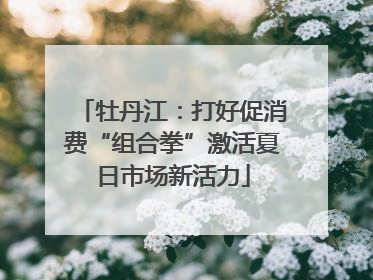 牡丹江：打好促消费“组合拳”激活夏日市场新活力