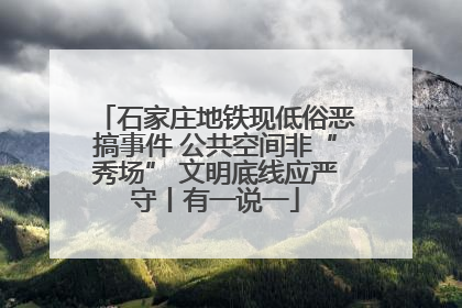 石家庄地铁现低俗恶搞事件 公共空间非“秀场” 文明底线应严守丨有一说一