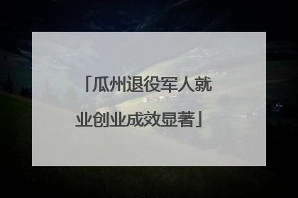 瓜州退役军人就业创业成效显著