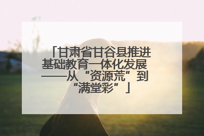 甘肃省甘谷县推进基础教育一体化发展——从“资源荒”到“满堂彩”