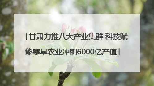 甘肃力推八大产业集群 科技赋能寒旱农业冲刺6000亿产值