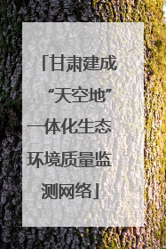 甘肃建成“天空地”一体化生态环境质量监测网络