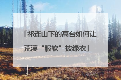 祁连山下的高台如何让荒漠“服软”披绿衣