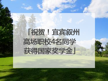 祝贺！宜宾叙州高场职校4名同学获得国家奖学金