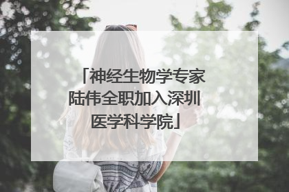 神经生物学专家陆伟全职加入深圳医学科学院