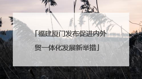 福建厦门发布促进内外贸一体化发展新举措