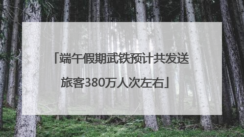 端午假期武铁预计共发送旅客380万人次左右