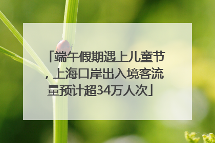 端午假期遇上儿童节，上海口岸出入境客流量预计超34万人次