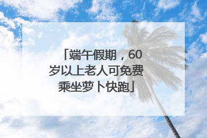 端午假期，60岁以上老人可免费乘坐萝卜快跑