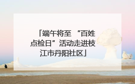 端午将至 “百姓点检日”活动走进枝江市丹阳社区