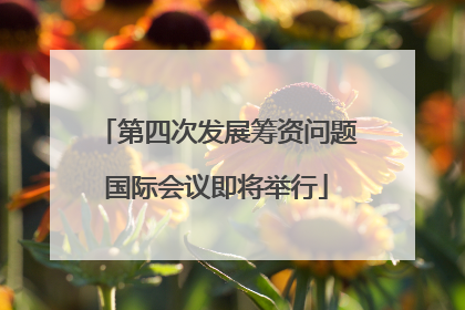 第四次发展筹资问题国际会议即将举行