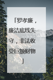 罗孝廉，廉洁底线失守，非法收受巨额财物