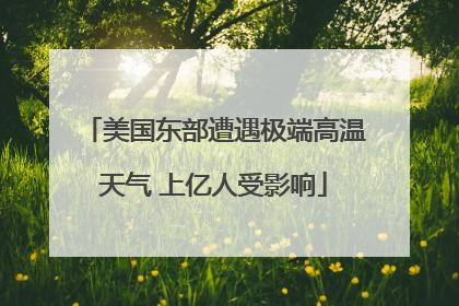 美国东部遭遇极端高温天气 上亿人受影响
