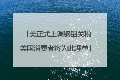 美正式上调钢铝关税 美国消费者将为此埋单