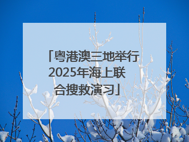 粤港澳三地举行2025年海上联合搜救演习