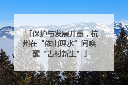 保护与发展并重，杭州在“依山理水”间唤醒“古村新生”