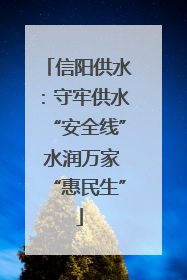信阳供水：守牢供水“安全线” 水润万家“惠民生”