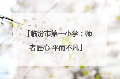 临汾市第一小学：师者匠心 平而不凡