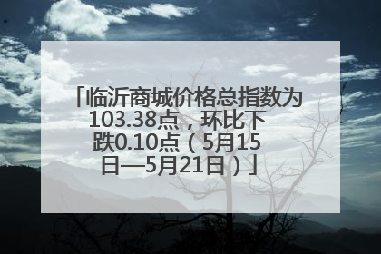 临沂商城价格总指数为103.38点，环比下跌0.10点（5月15日—5月21日）