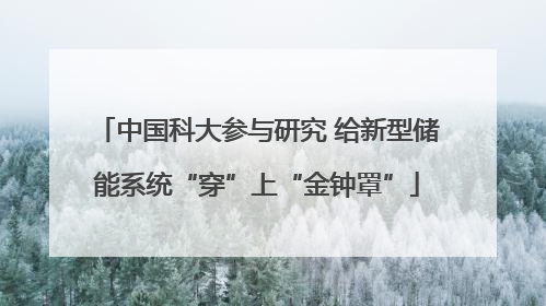 中国科大参与研究 给新型储能系统“穿”上“金钟罩”