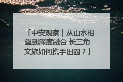 中安观察｜从山水相望到深度融合 长三角文旅如何携手出圈？