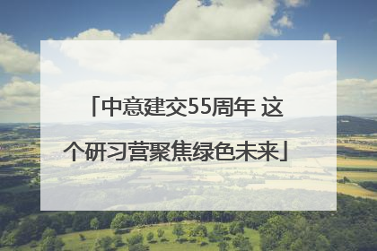 中意建交55周年 这个研习营聚焦绿色未来