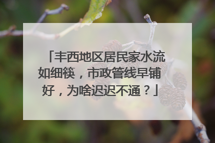 丰西地区居民家水流如细筷，市政管线早铺好，为啥迟迟不通？