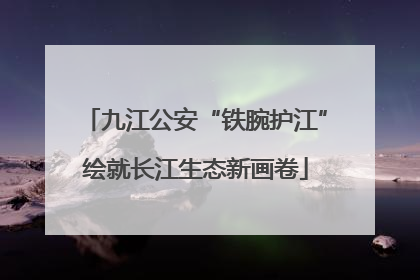 九江公安“铁腕护江”绘就长江生态新画卷