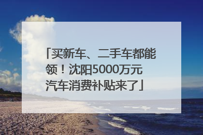 买新车、二手车都能领！沈阳5000万元汽车消费补贴来了
