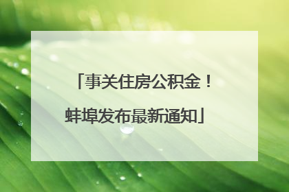 事关住房公积金！蚌埠发布最新通知