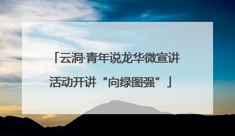 云洞·青年说龙华微宣讲活动开讲“向绿图强”