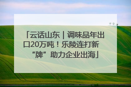 云话山东｜调味品年出口20万吨！乐陵连打新“牌”助力企业出海
