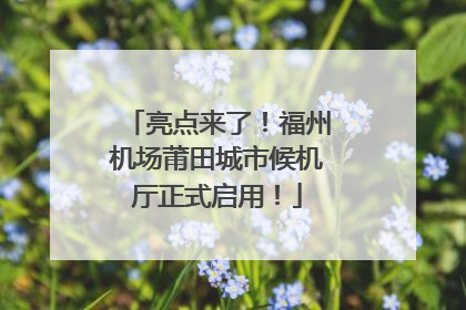 亮点来了！福州机场莆田城市候机厅正式启用！