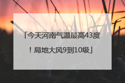 今天河南气温最高43度！局地大风9到10级