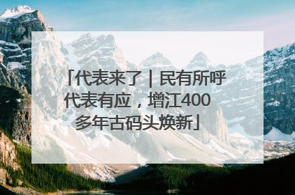 代表来了｜民有所呼代表有应，增江400多年古码头焕新