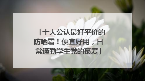 十大公认最好平价的防晒霜！便宜好用，日常通勤学生党的蕞爱