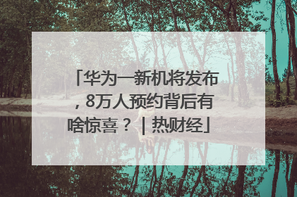 华为一新机将发布，8万人预约背后有啥惊喜？｜热财经